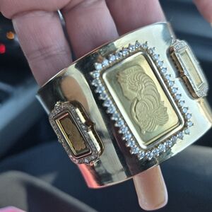 Luxurious Gold and Silver Cuff Bracelet